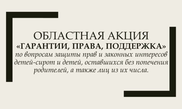Информация о проведении областной акции «Гарантии, права, поддержка»